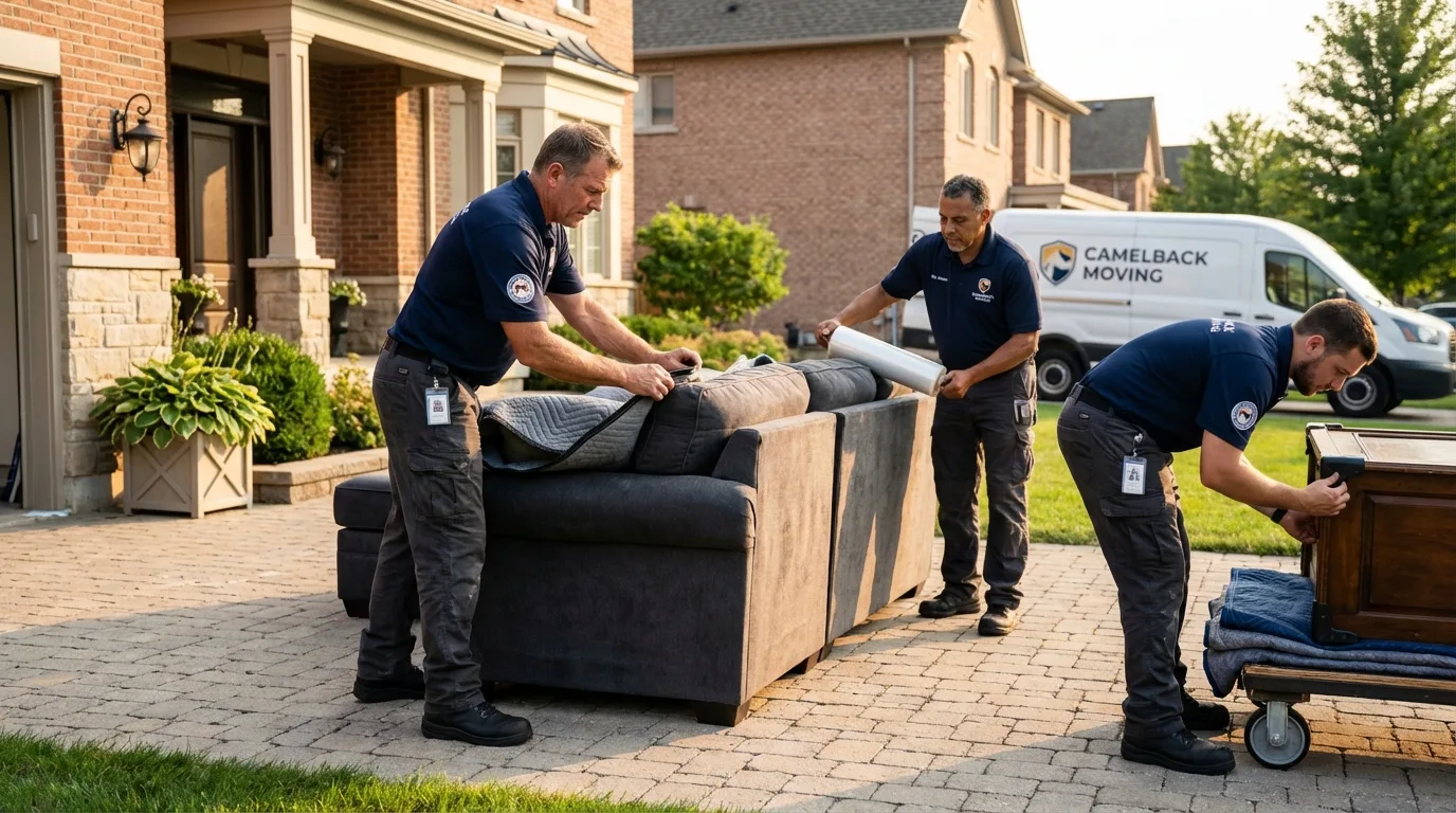 Large estate moving crew wrapping furniture in Balm, FL